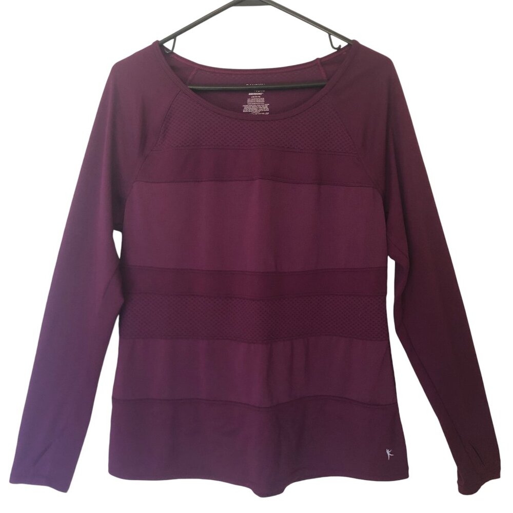 Danskin Now DRIMORE purple long-sleeve athletic top sz L